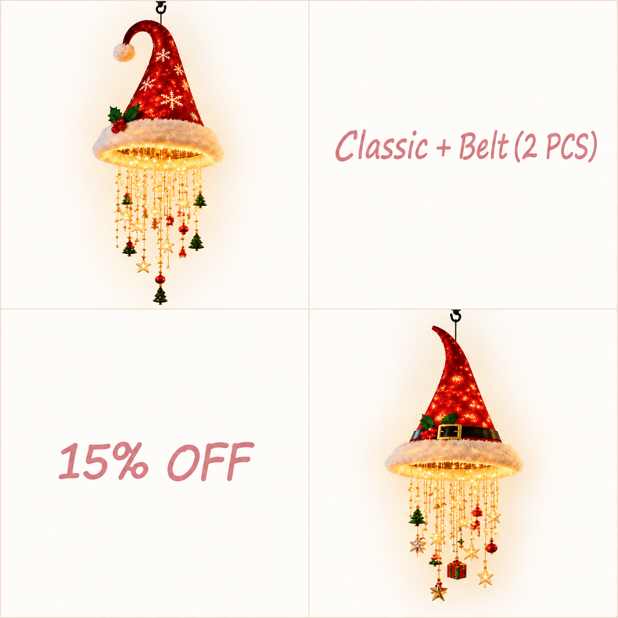 ✨✨✨ Christmas Hat Hanging Lights – Magical Holiday Porch Decor