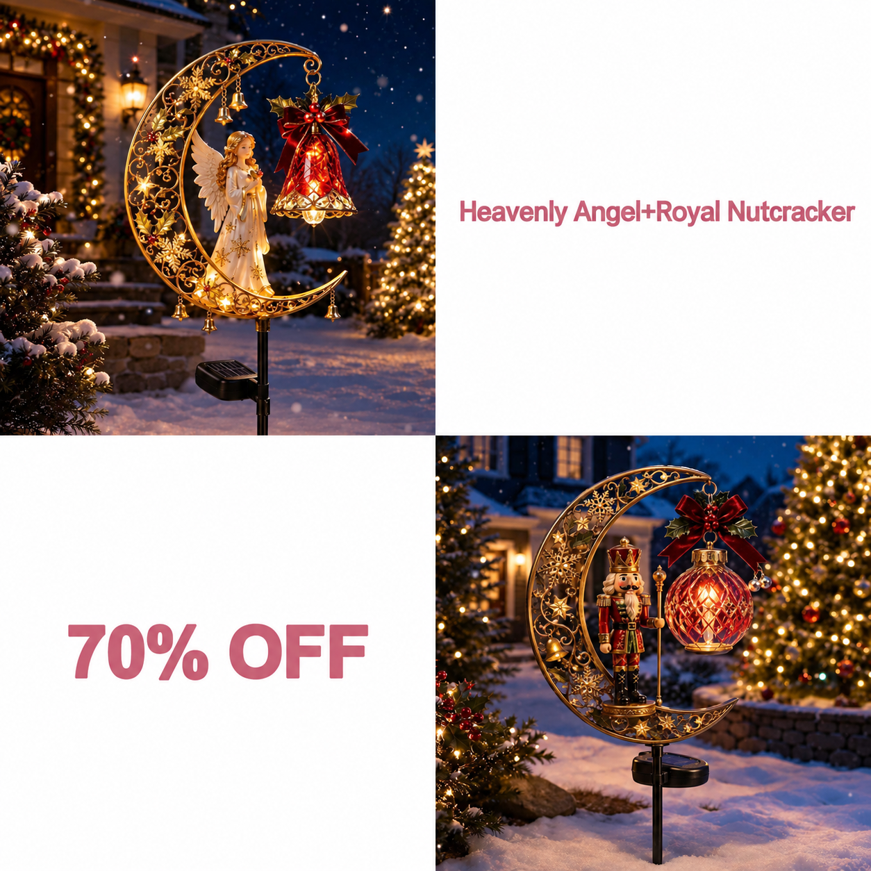 📢📢 LAST DAY 70% OFF!!  -Solar Christmas Crescent Garden Light 🎄✨ - 👼 Heavenly Angel + 🎖️ Royal Nutcracker bundle