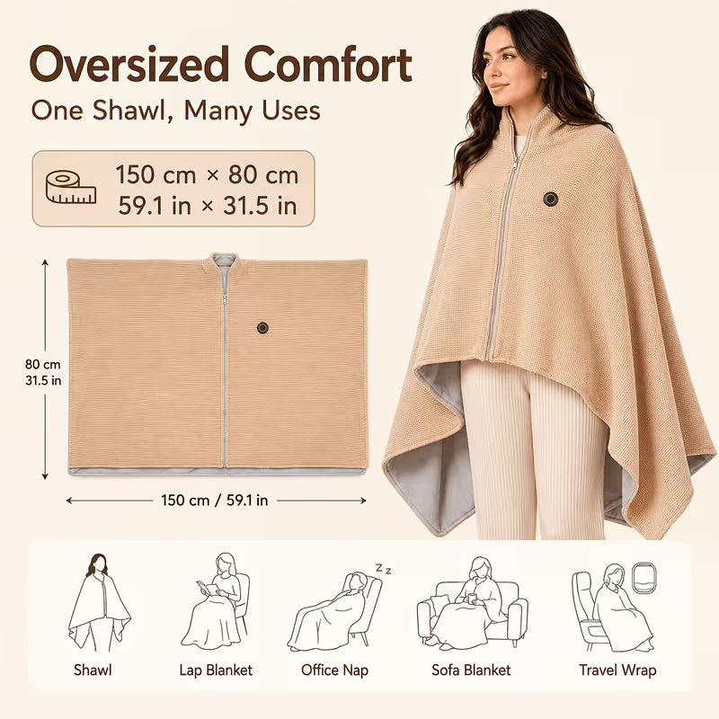 ✨Last Day 50% OFF🔥Wearable Heated Blanket Shawl | Portable USB-Powered Warmth for Home, Work & Outdoors(buy 2 free shipping)