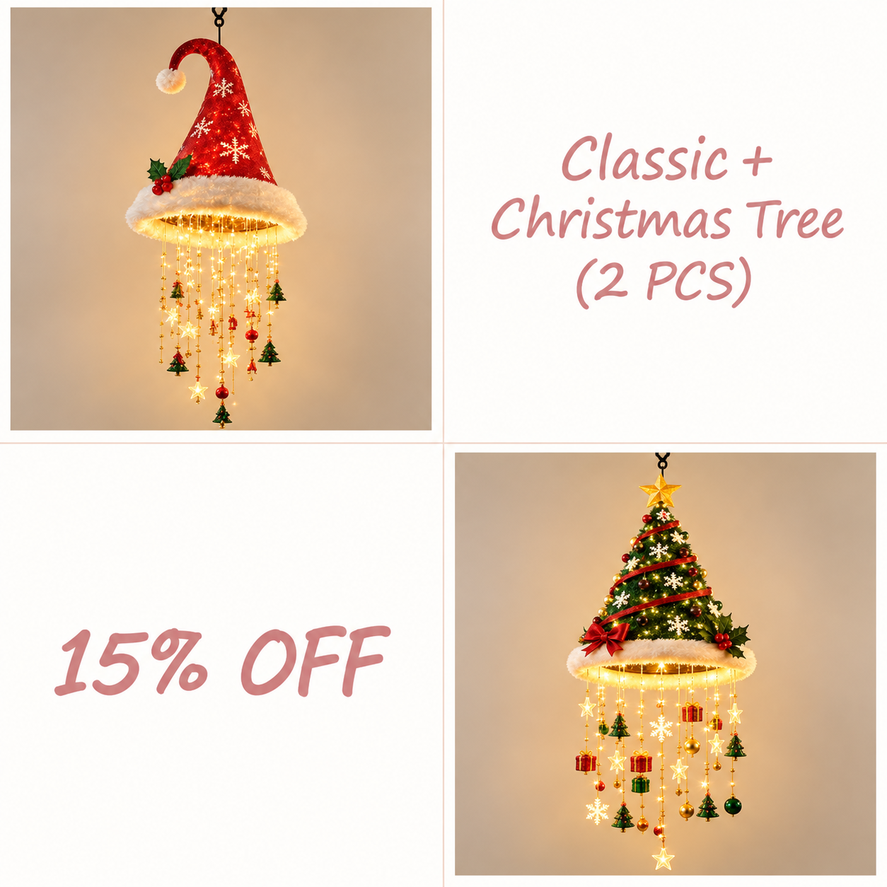 ✨✨✨ Christmas Hat Hanging Lights – Magical Holiday Porch Decor