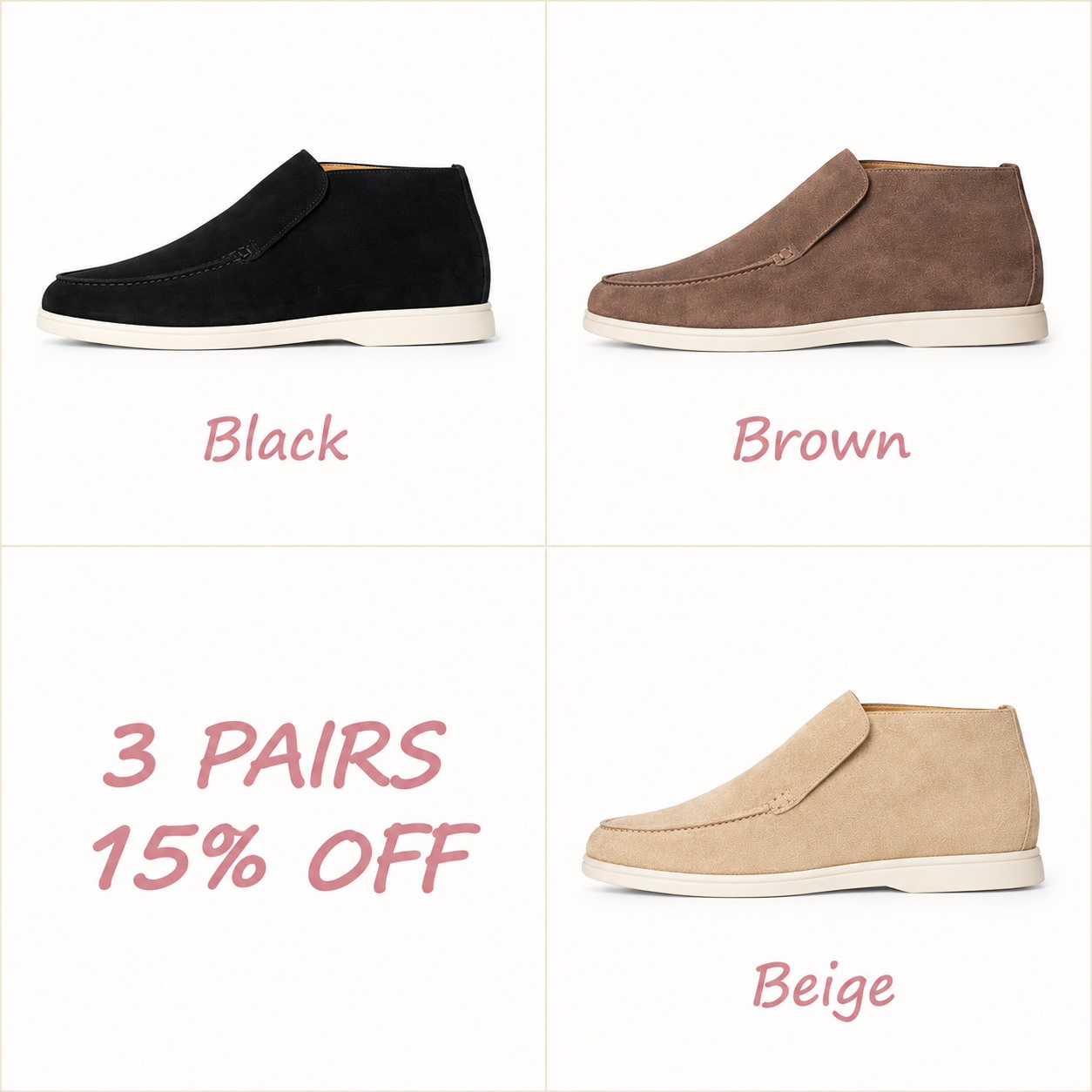 🔥Men’s Suede-Style Slip-On Loafers – 🎉Smart-Casual Moc-Toe Shoes