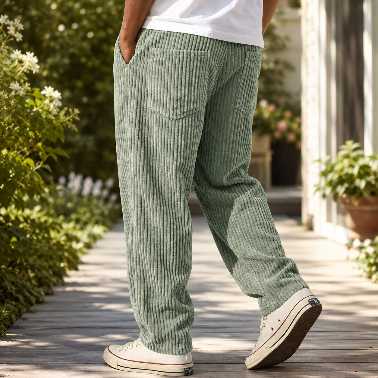 🔥 Men’s Relaxed Corduroy Pants 👖 Soft Wide-Wale Texture & Everyday Comfort