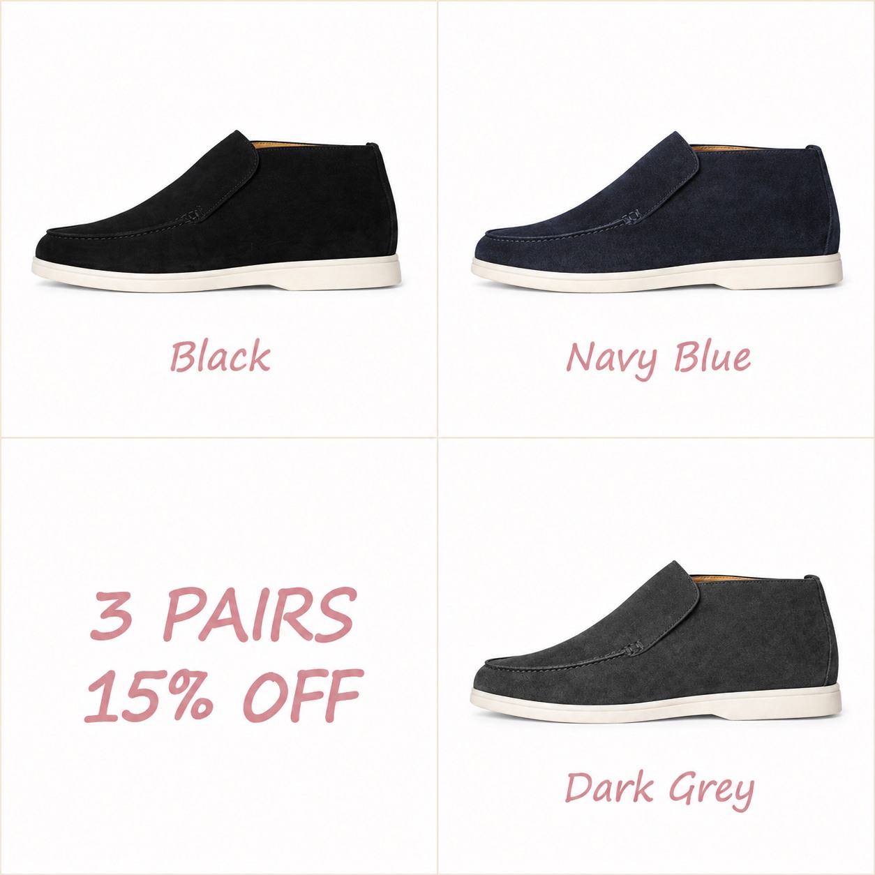 🔥Men’s Suede-Style Slip-On Loafers – 🎉Smart-Casual Moc-Toe Shoes
