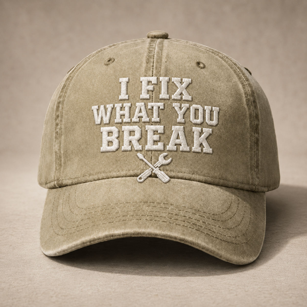 🧢I Fix What You Break Vintage Embroidered Cap – Classic Washed Dad Hat