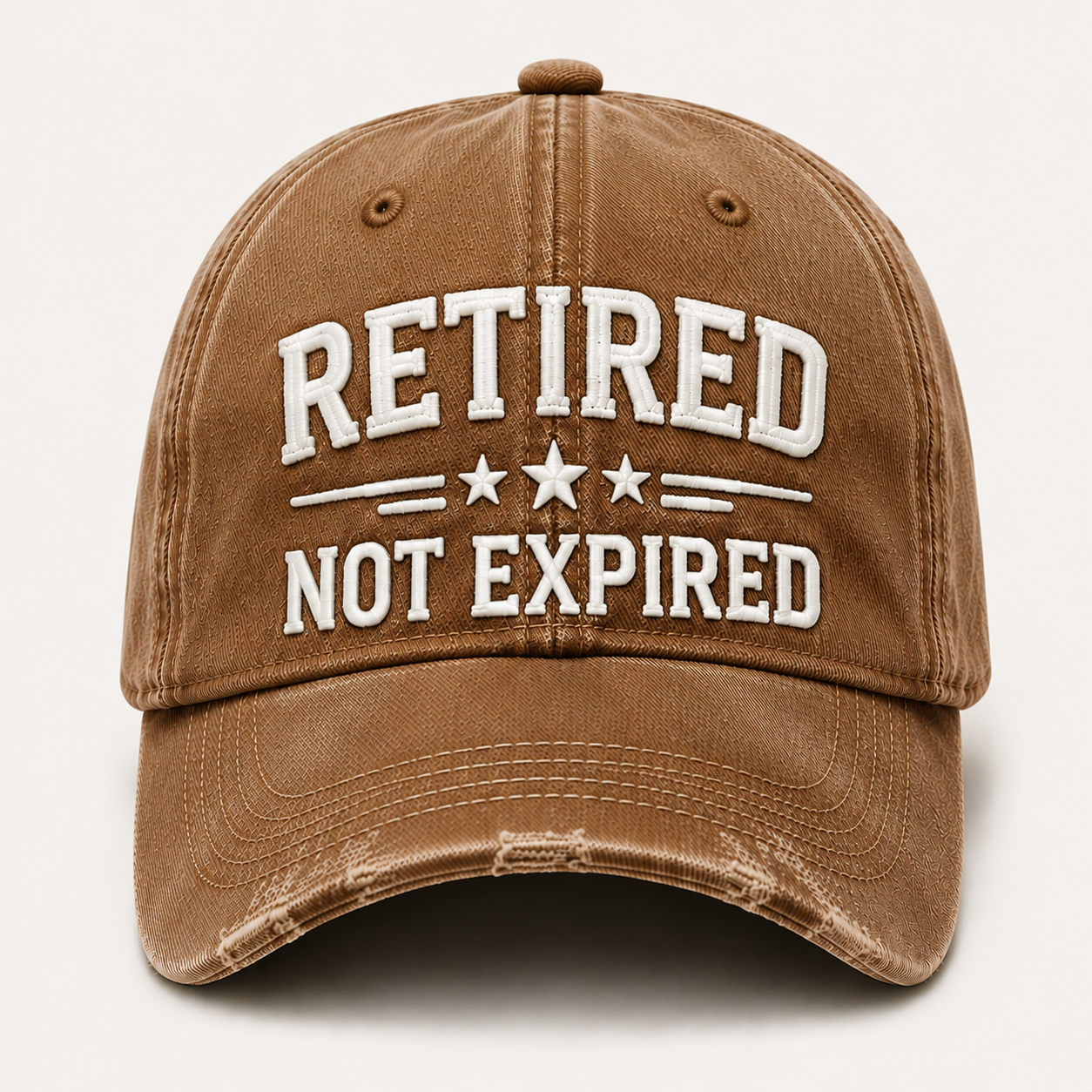 🧢 RETIRED — NOT EXPIRED Vintage Washed Embroidered Baseball Cap, Adjustable Casual Dad Hat