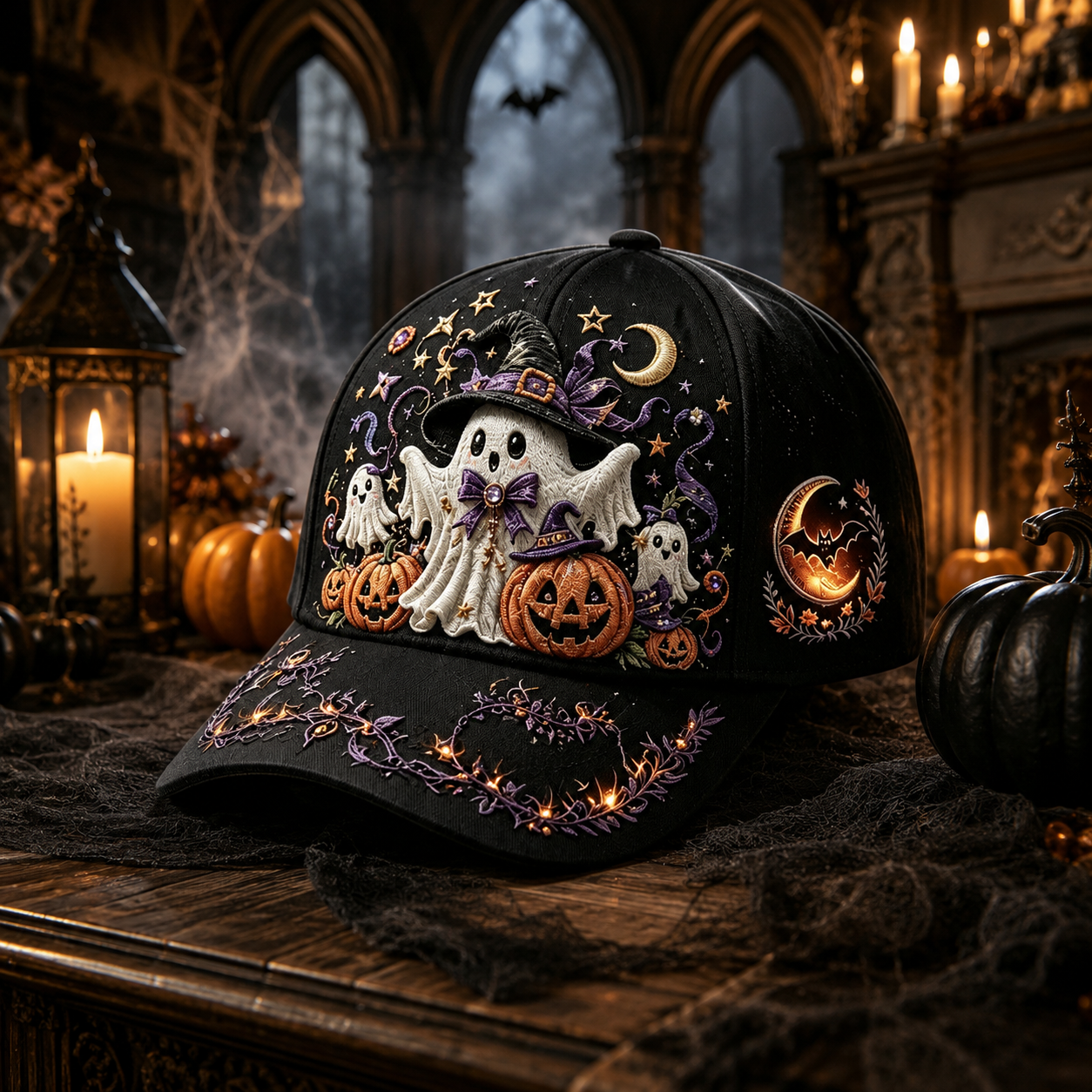 🎃 Halloween Embroidered Baseball Cap for Men – Spooky Skull, Ghost & Pumpkin Designs 👻🧢