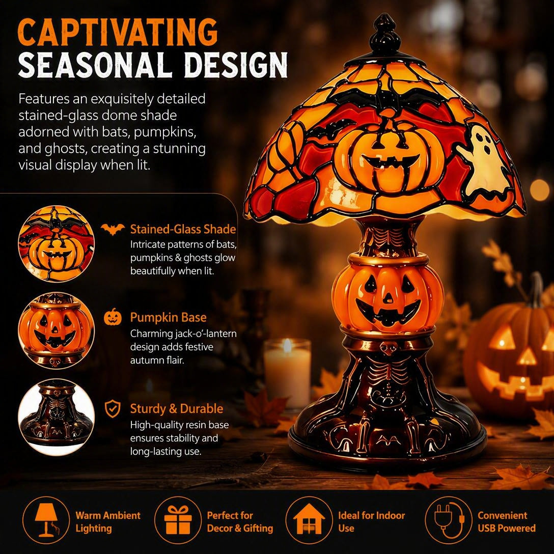 🎃🎃🎃Halloween Ghost Bat Pumpkin Table Lamp