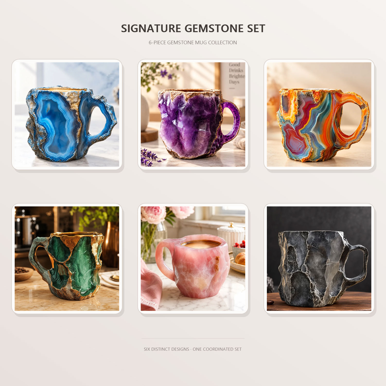 💎Gemstone-Inspired Sculptural Mug – Artistic Geode-Style Coffee Cup ☕✨