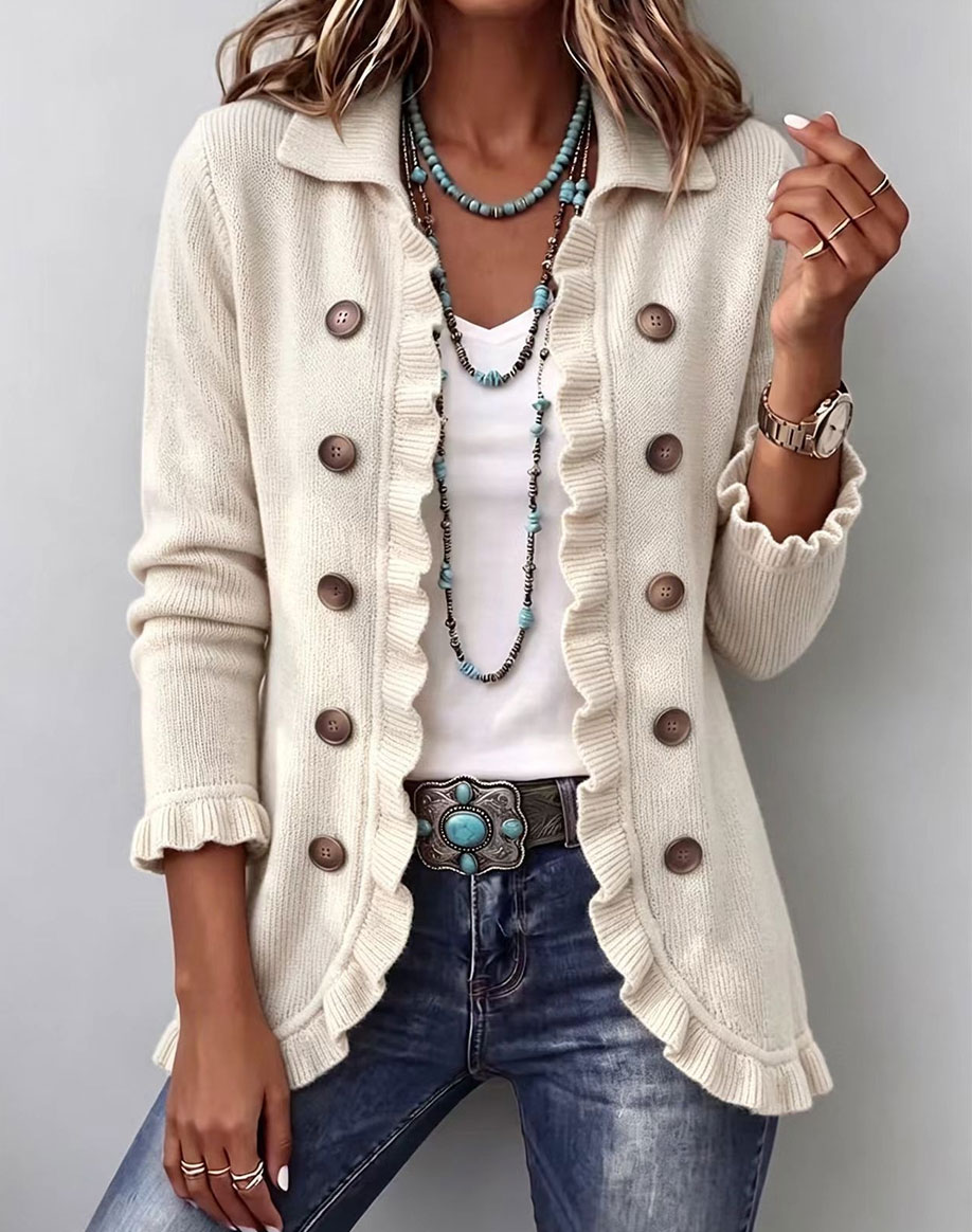 ⌛⌛⌛LAST DAY SAVE 49%🌸Boho-chic Floral Embroidered Utility Ruffled Trim Jacket