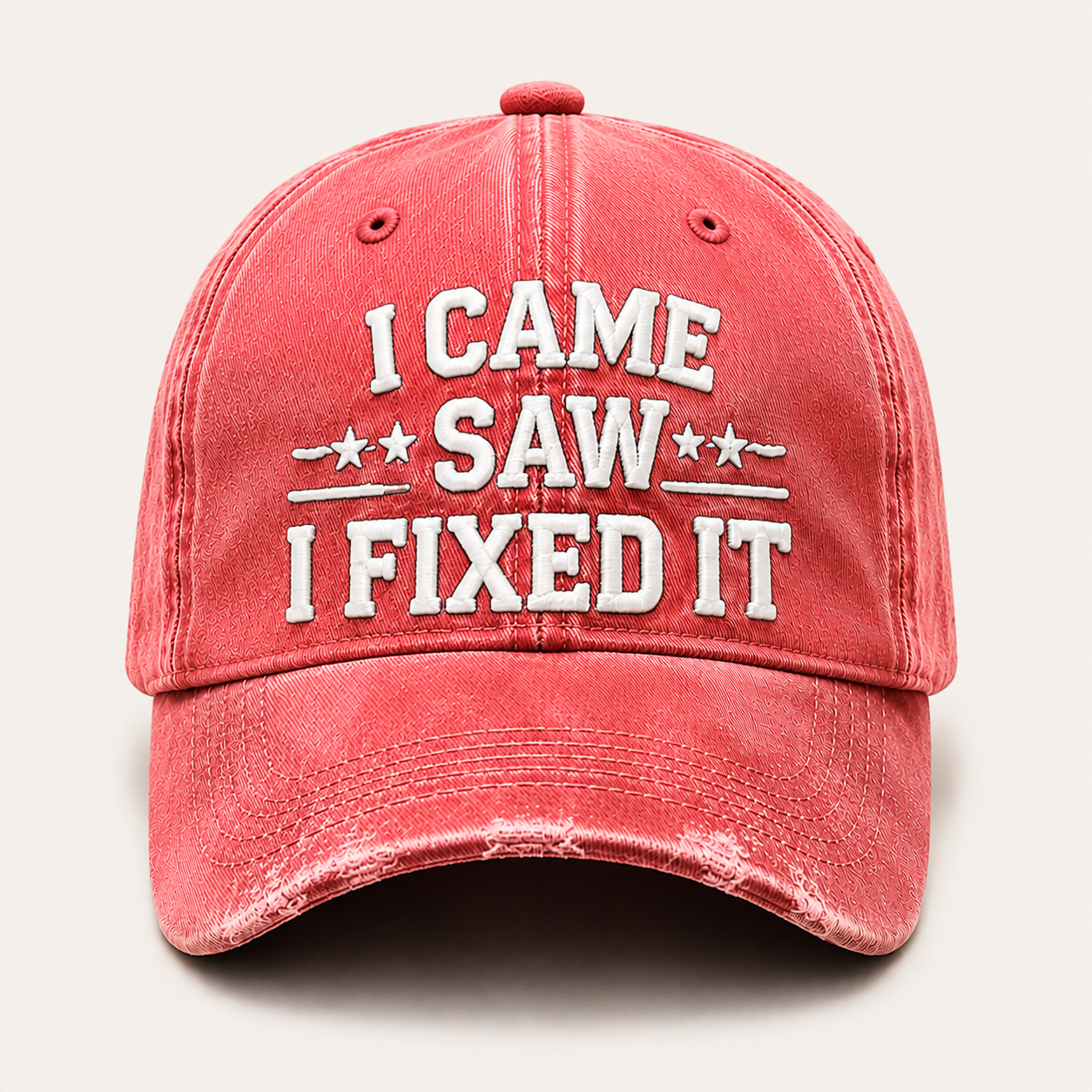 🧢 Vintage “I Came, I Saw, I Fixed It” Baseball Cap – Adjustable Washed Dad Hat