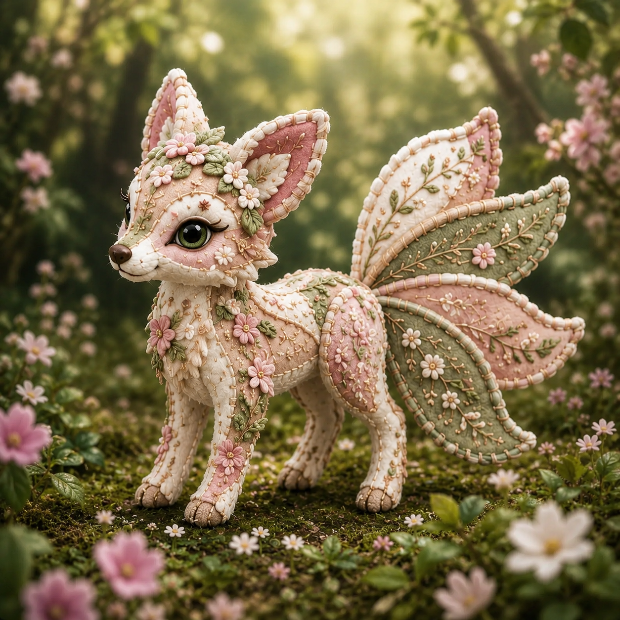 # Whimsical Woodland Animal Figurines – Embroidered Floral Decor & Gift Collection 🌿🦉✨