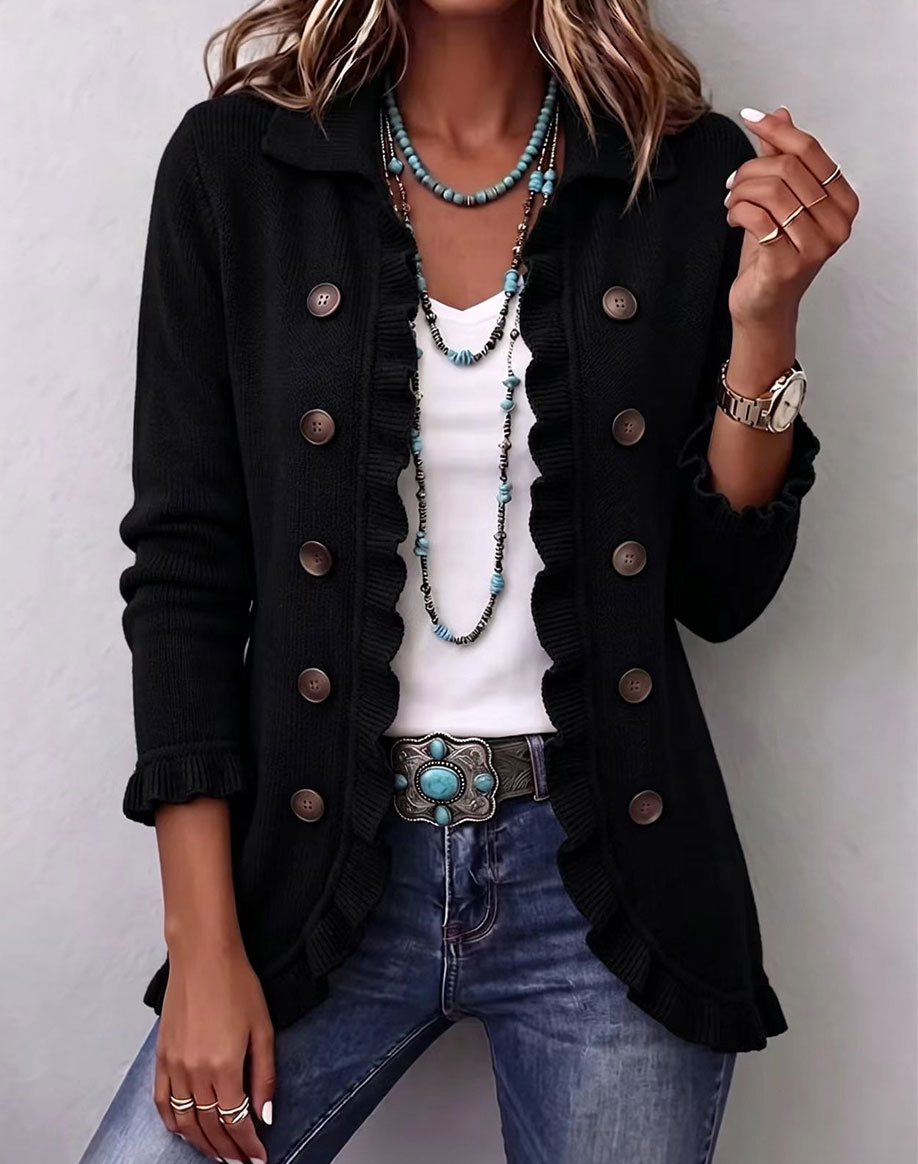 ⌛⌛⌛LAST DAY SAVE 49%🌸Boho-chic Floral Embroidered Utility Ruffled Trim Jacket