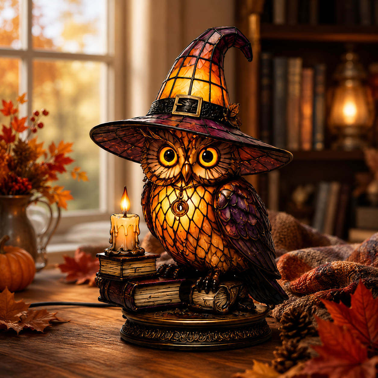 🎃 **Magical Stained-Glass Halloween Lights – Spooky Glow for a Cozy Home ✨**