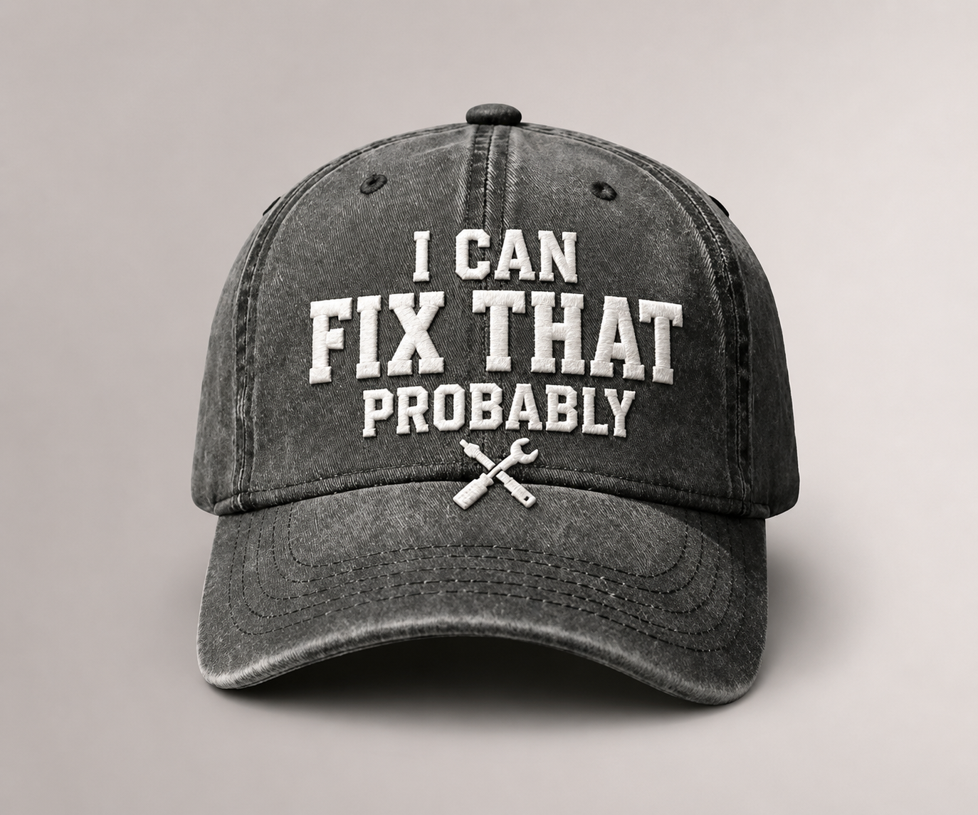 🧢Men’s “I Can Fix That Probably” Vintage Embroidered Baseball Cap