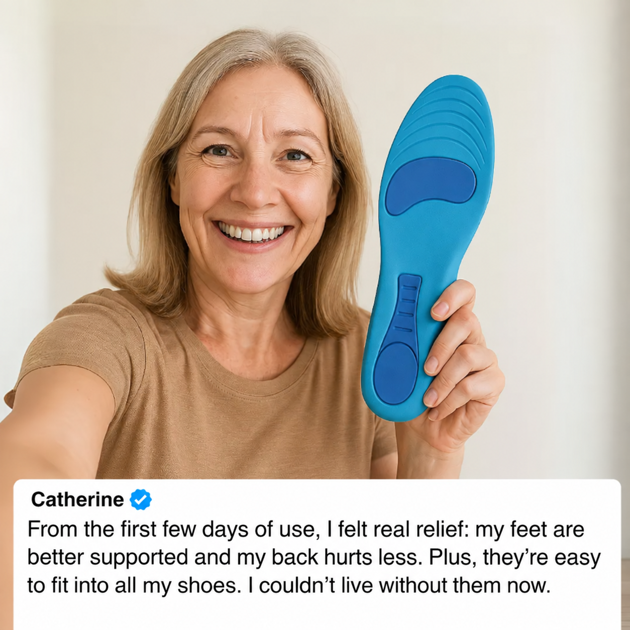 😃Everyday Comfort Cushioning Insoles – Full-Length Support for Walking & Daily Wear