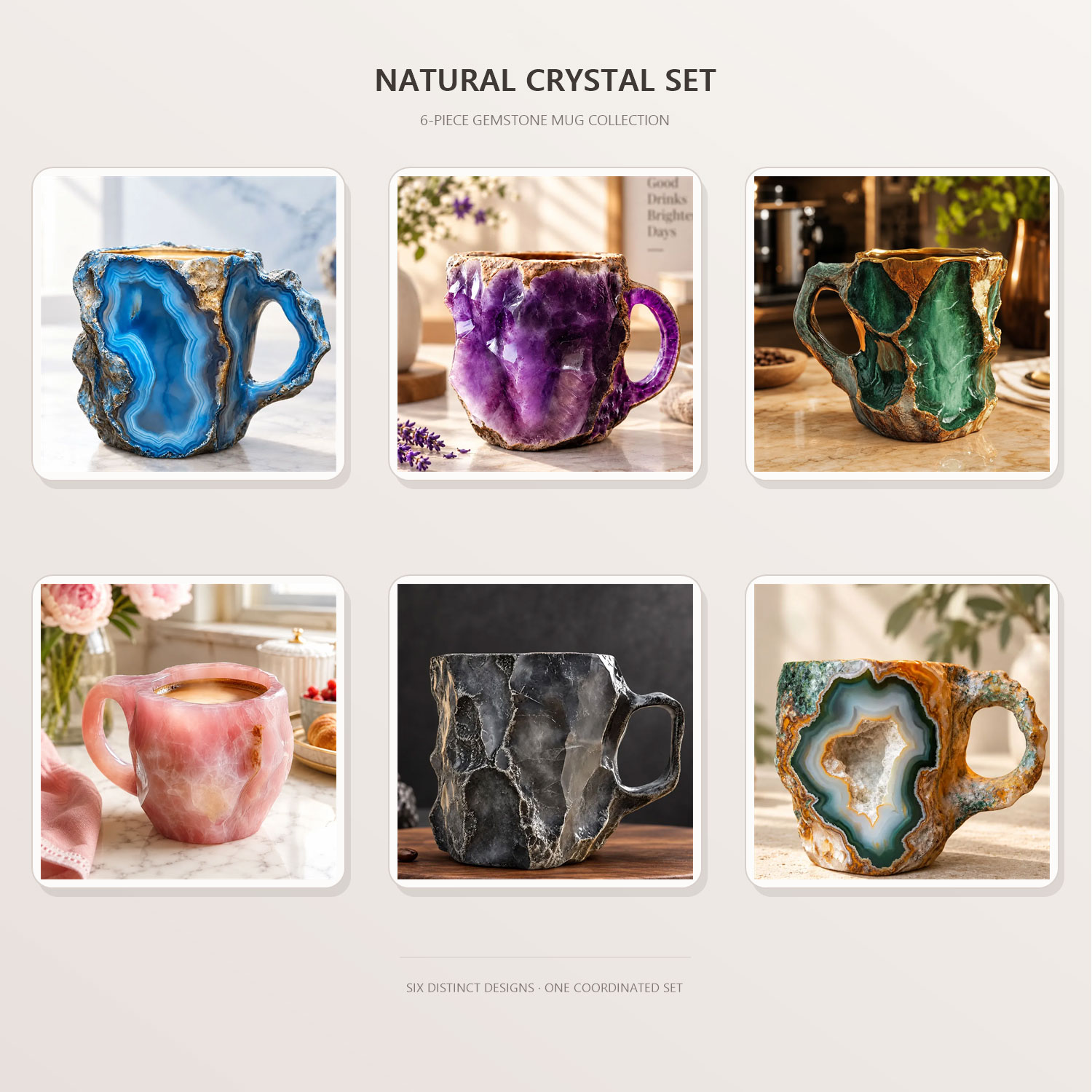 💎Gemstone-Inspired Sculptural Mug – Artistic Geode-Style Coffee Cup ☕✨