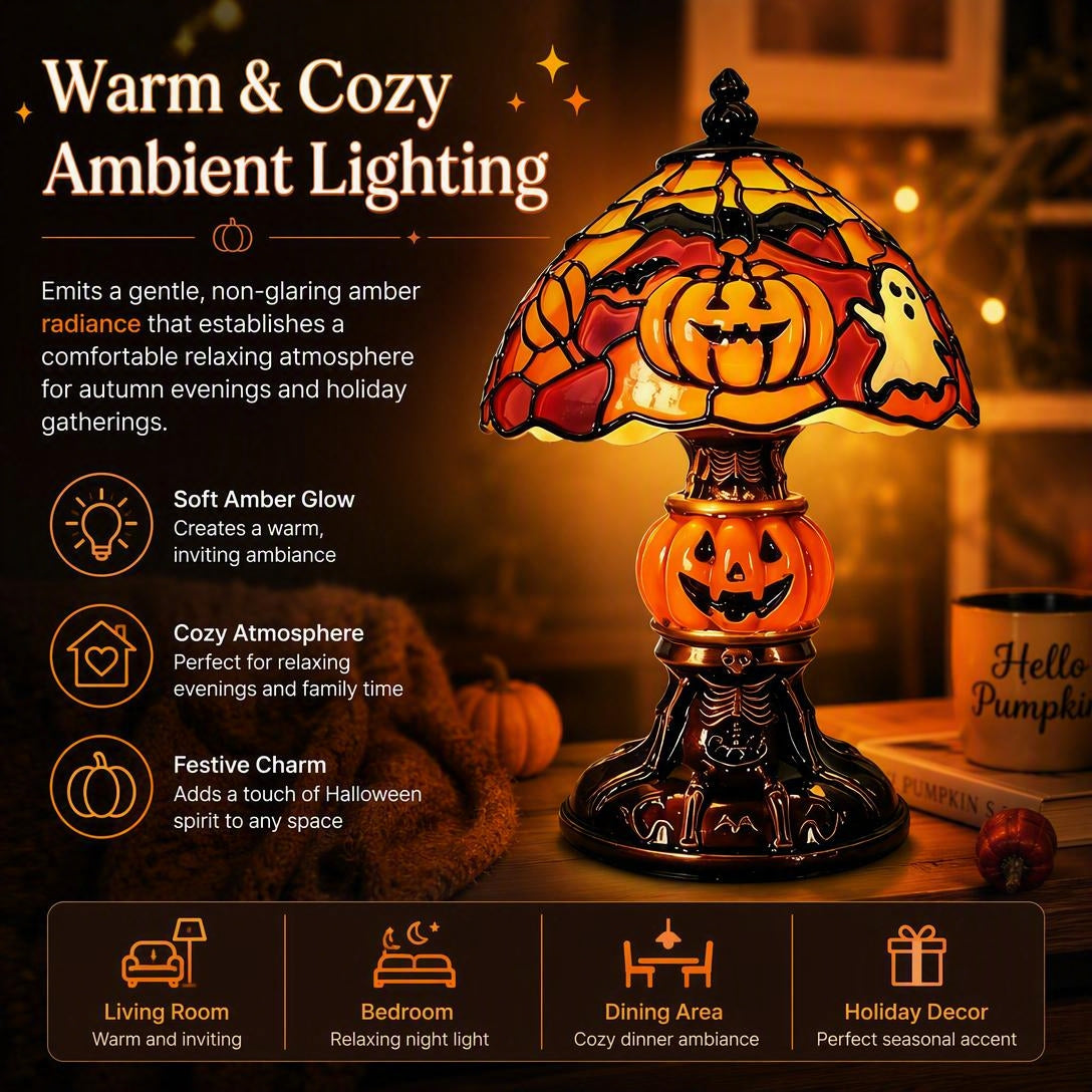 🎃🎃🎃Halloween Ghost Bat Pumpkin Table Lamp