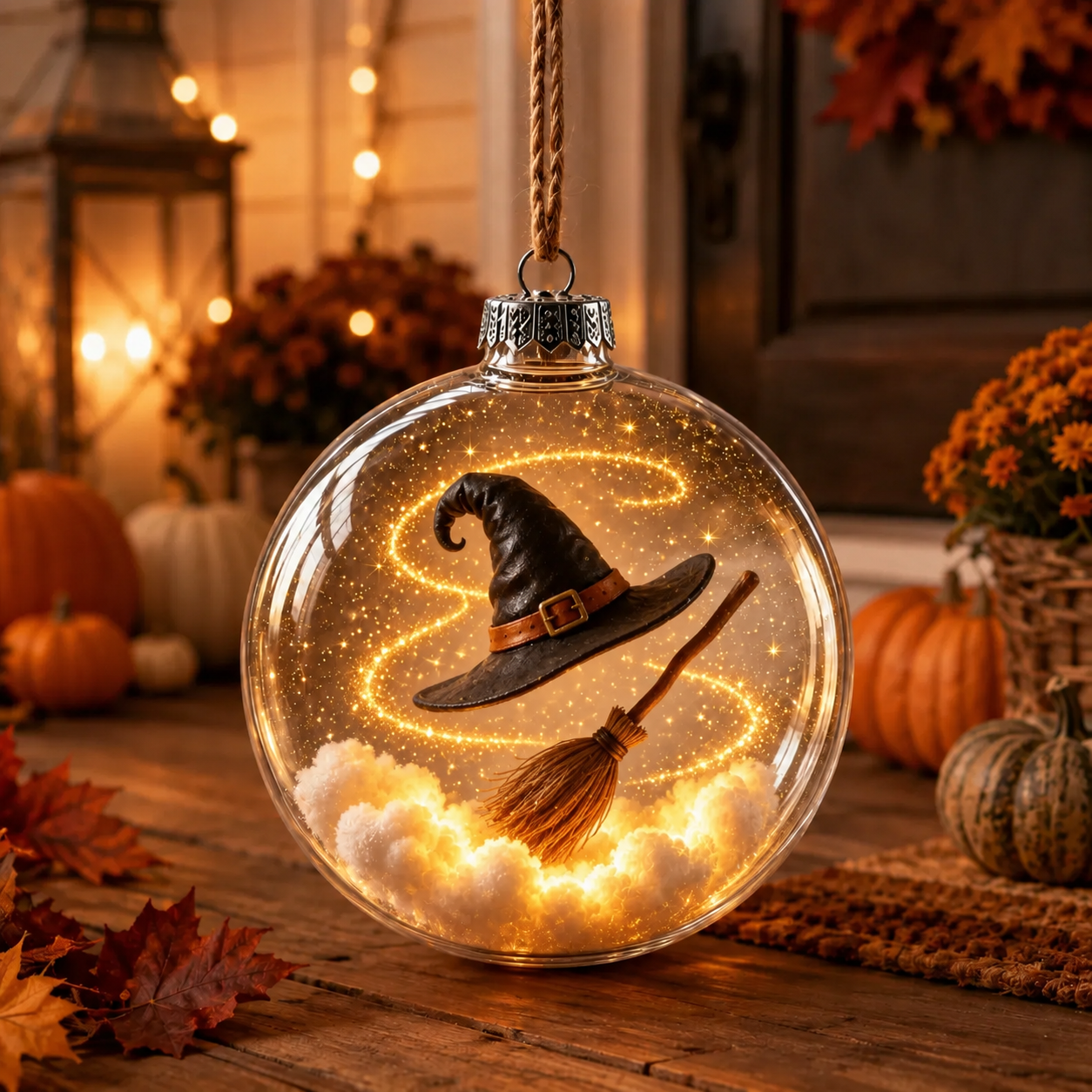 🎃✨ Enchanted Halloween Glowing Ornament – Cozy Light-Up Ghost, Witch, Cat & Pumpkin Décor 👻🐈‍⬛