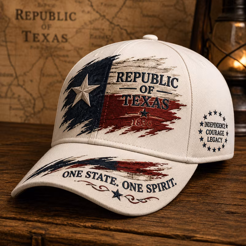 Republic of Texas 1836 Print Casual Baseball Cap