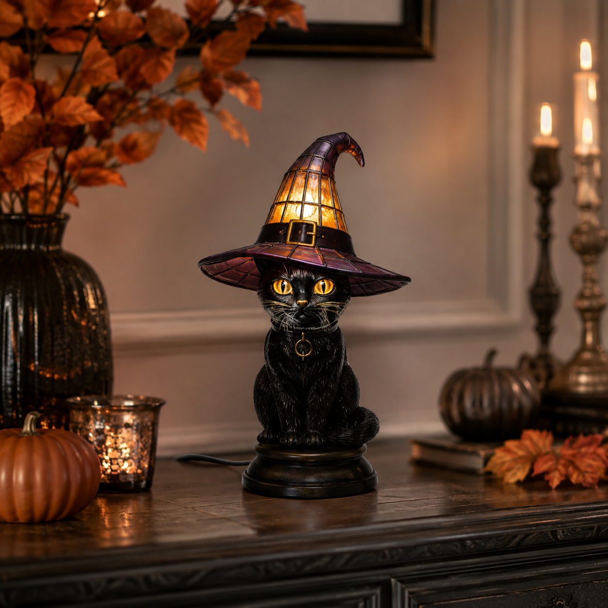 🎃 **Magical Stained-Glass Halloween Lights – Spooky Glow for a Cozy Home ✨**