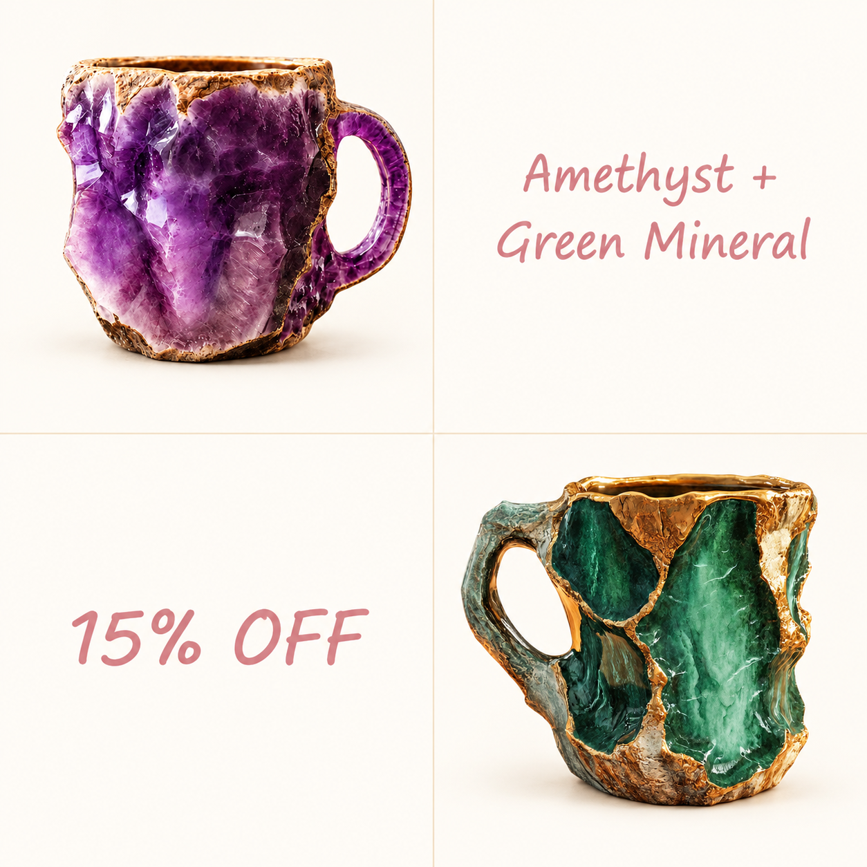 💎Gemstone-Inspired Sculptural Mug – Artistic Geode-Style Coffee Cup ☕✨