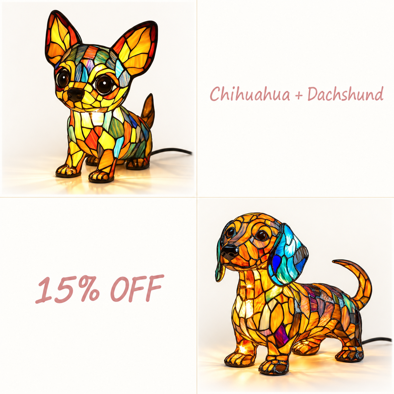 ✨✨✨Stained-Glass Animal Lamp – A Charming Artistic Night Light