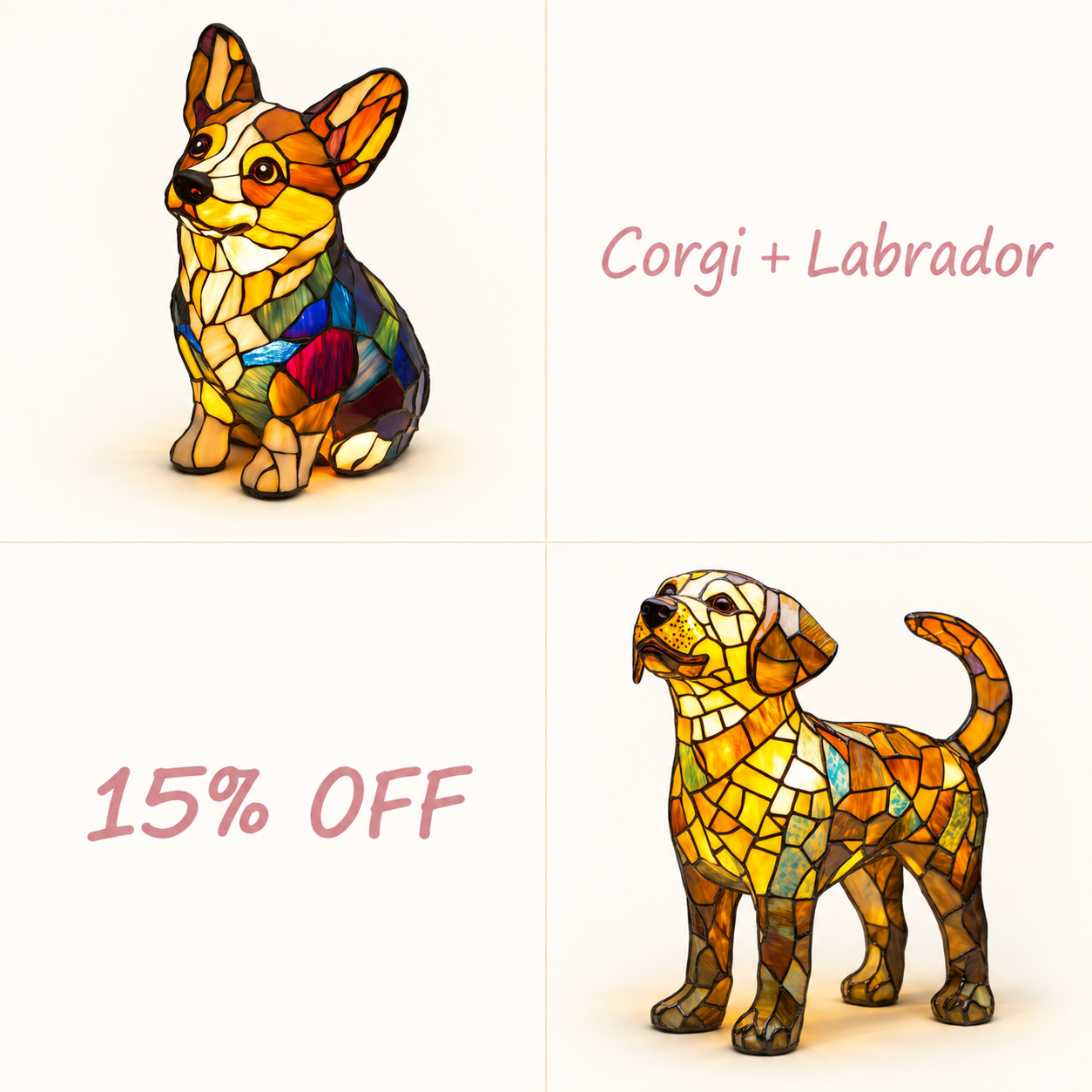 ✨✨✨Stained-Glass Animal Lamp – A Charming Artistic Night Light