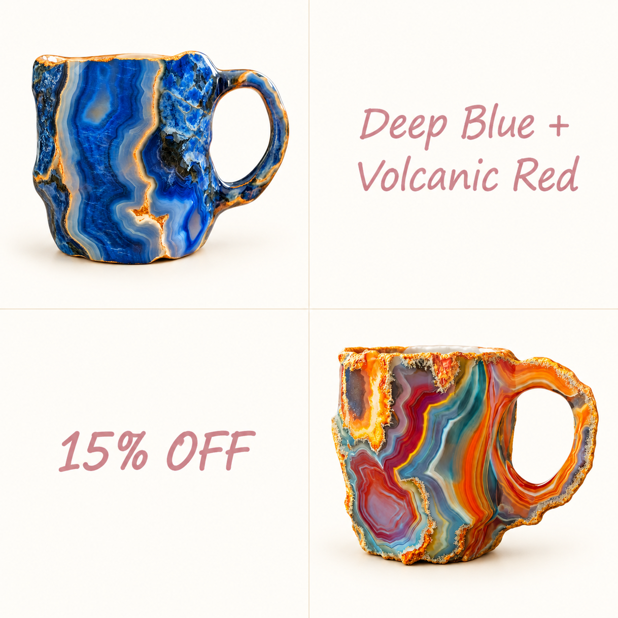 💎Gemstone-Inspired Sculptural Mug – Artistic Geode-Style Coffee Cup ☕✨