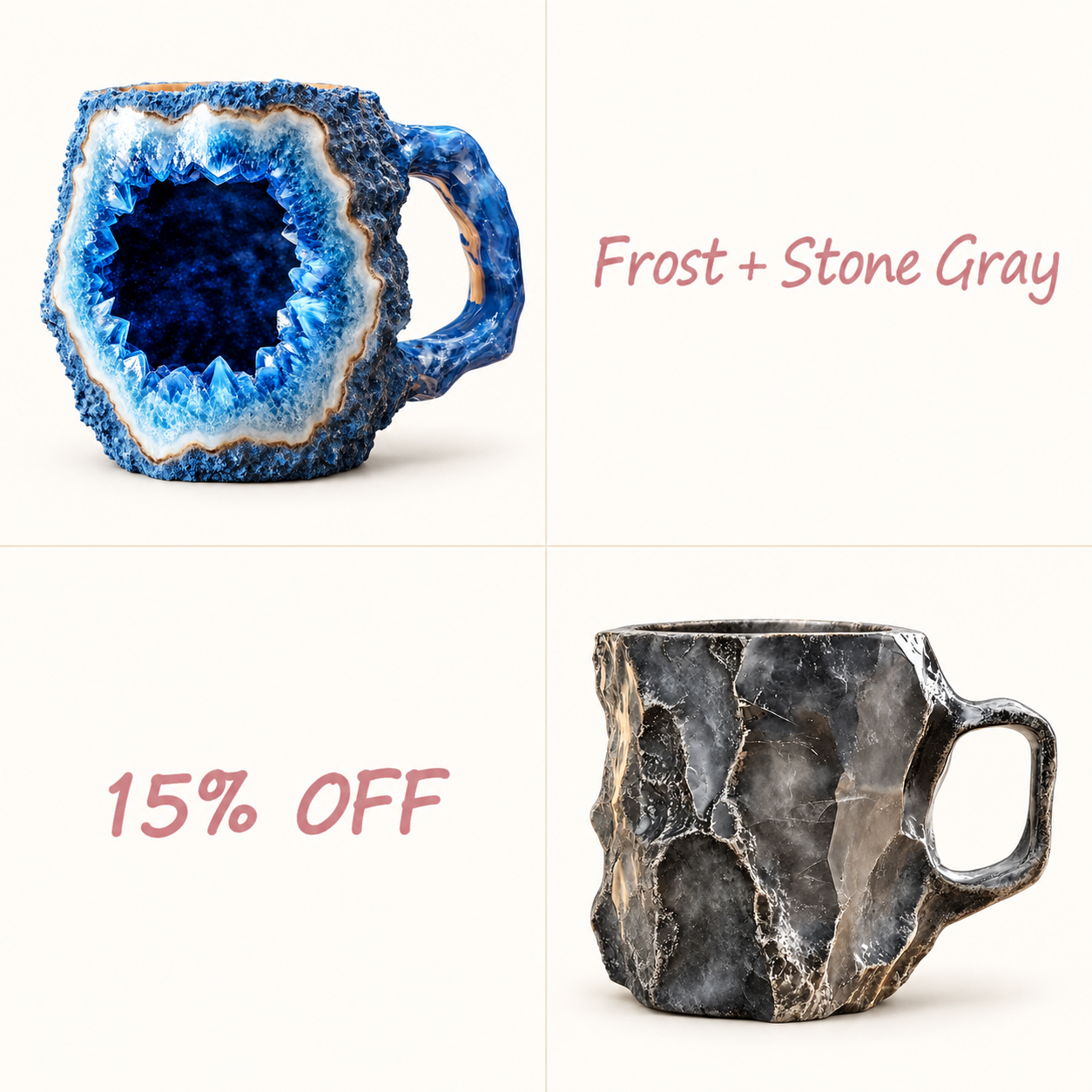 💎Gemstone-Inspired Sculptural Mug – Artistic Geode-Style Coffee Cup ☕✨