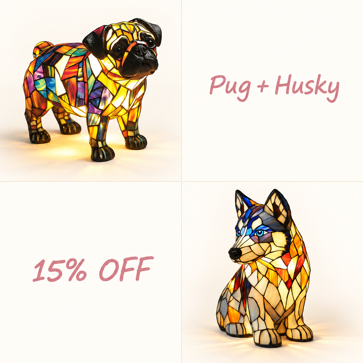 ✨✨✨Stained-Glass Animal Lamp – A Charming Artistic Night Light