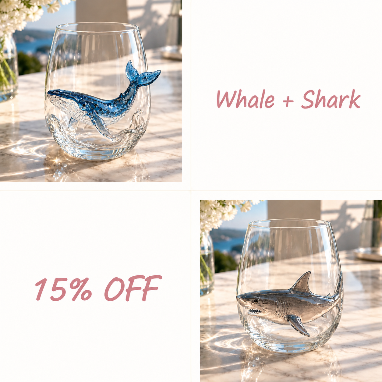 🌊🌊🌊 Last Day 49% OFF – 🐙3D Ocean Animal Glassware Collection