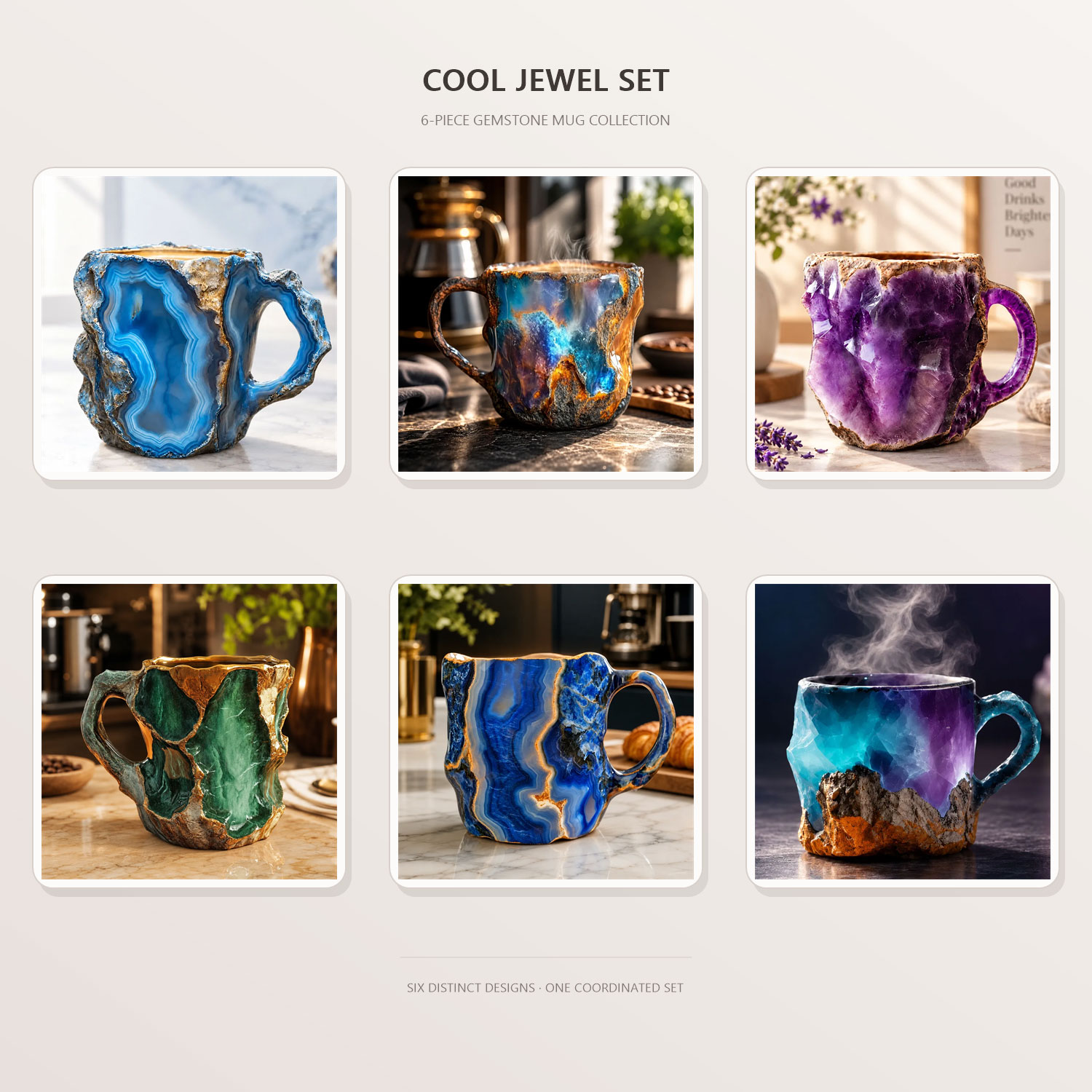 💎Gemstone-Inspired Sculptural Mug – Artistic Geode-Style Coffee Cup ☕✨