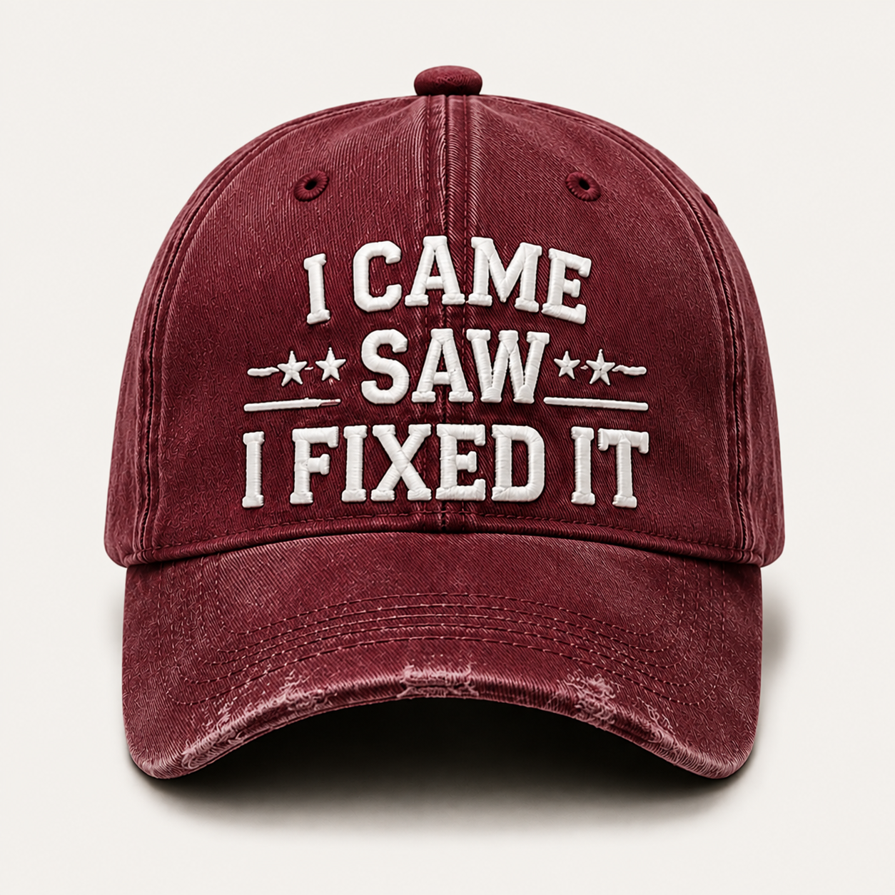 🧢 Vintage “I Came, I Saw, I Fixed It” Baseball Cap – Adjustable Washed Dad Hat