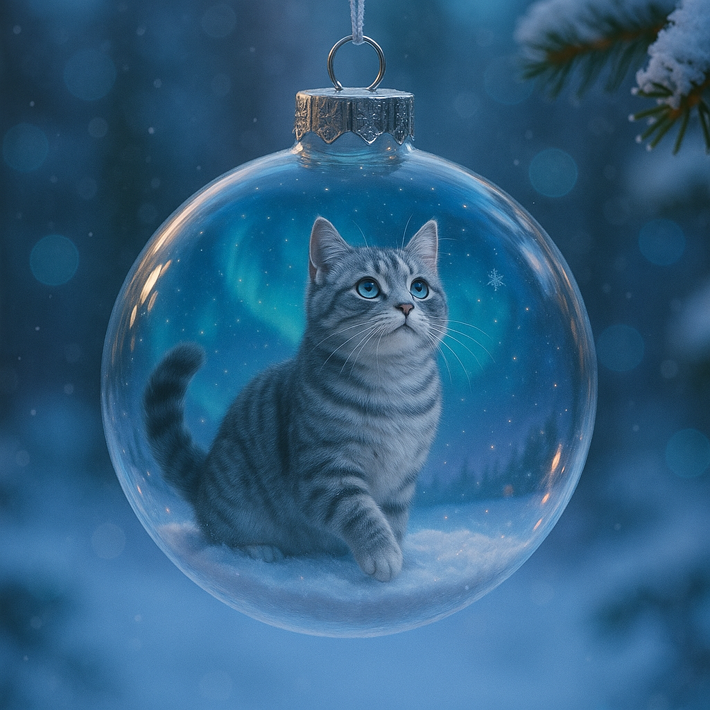 🎇🔥Cute Cat Christmas Glass Ornaments Collection