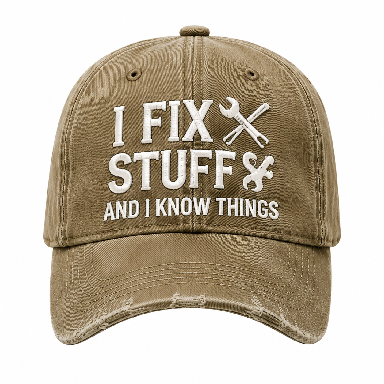 I Fix Stuff and I Know Things – Vintage Embroidered Baseball Cap, Funny Dad Hat for DIY Lovers, Mechanics & Handymen