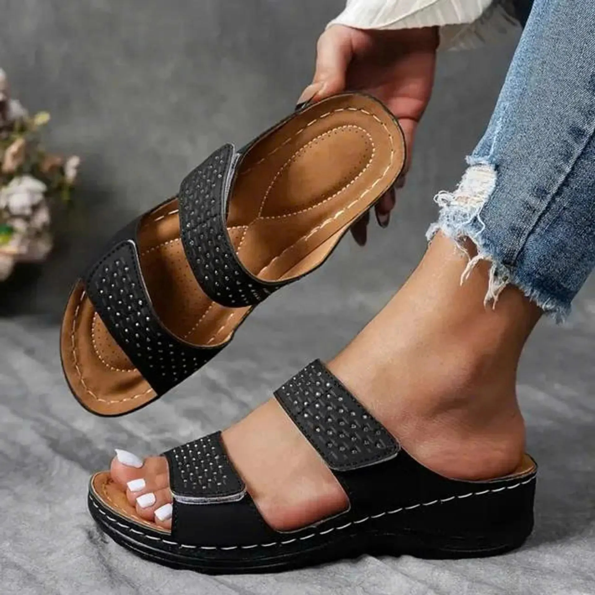 🔥LAST CHANCE DEAL – 70% OFF🔥 | LIGHTWEIGHT WEDGE SANDALS WITH SOFT CUSHIONING AND ARCH SUPPORT FOR WOMEN!