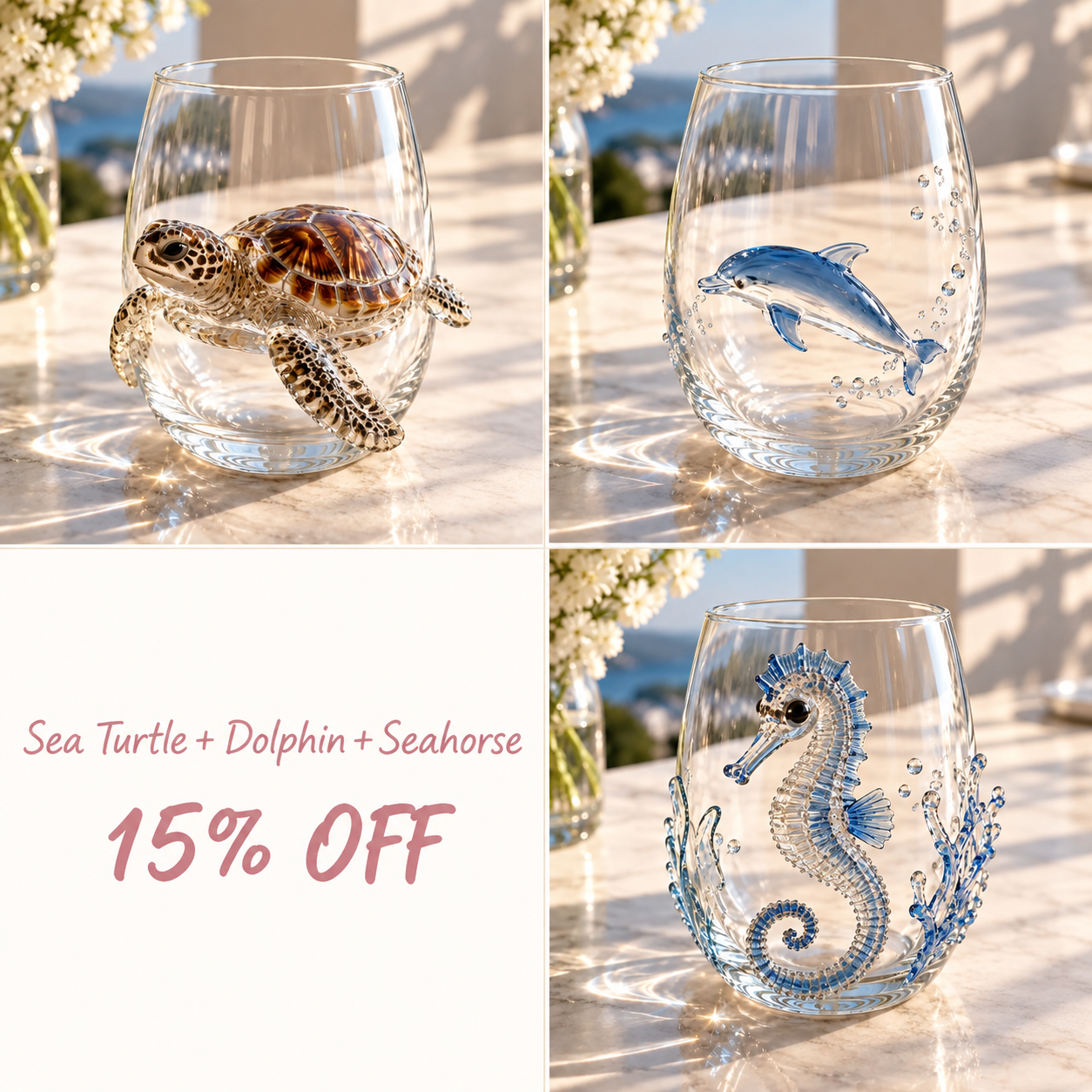 🌊🌊🌊 Last Day 49% OFF – 🐙3D Ocean Animal Glassware Collection