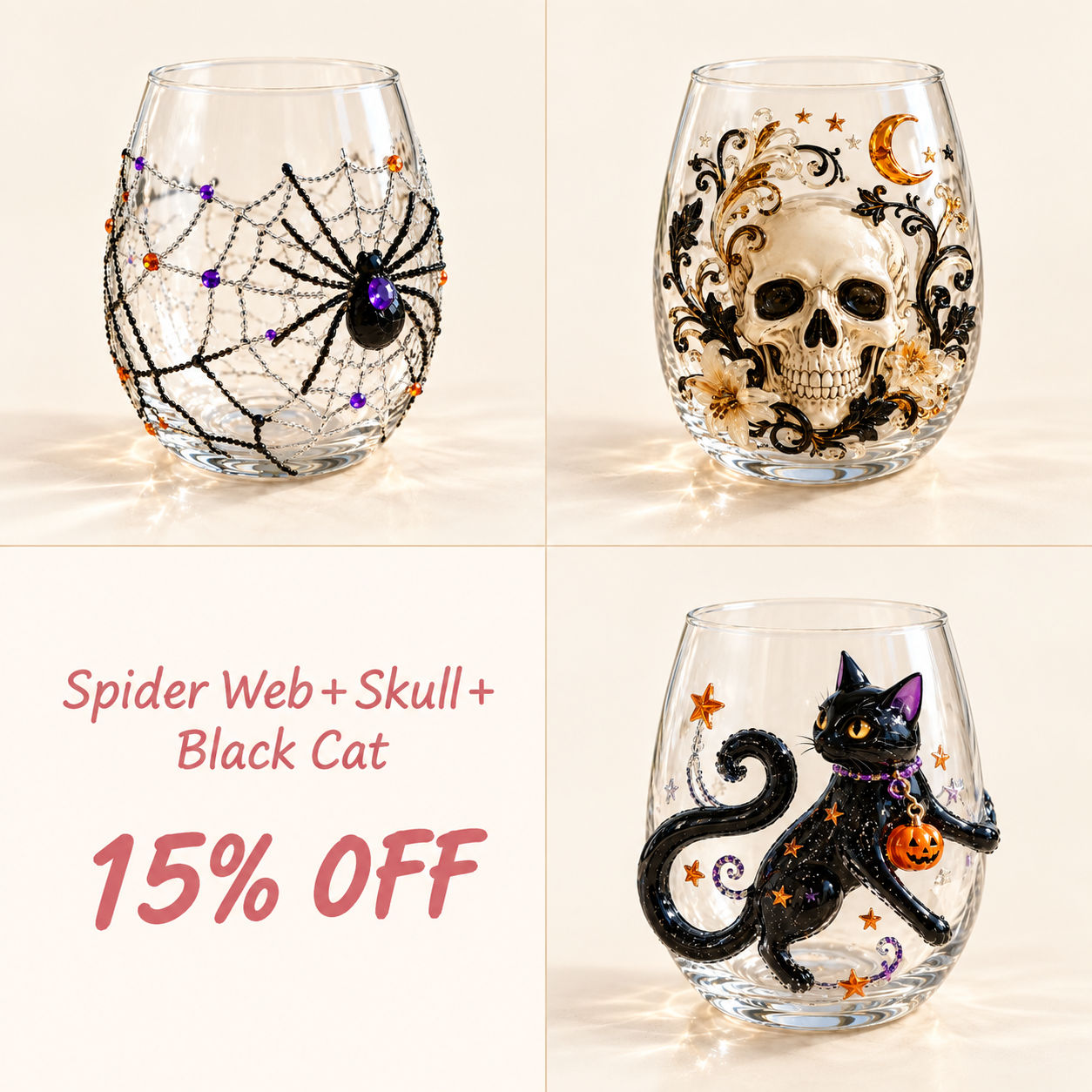 🎃🎃🎃 Last Day 49% OFF – 🎃 3D Halloween Glassware Collection | Spooky Designs, Festive Sips & Cozy Fall Moments