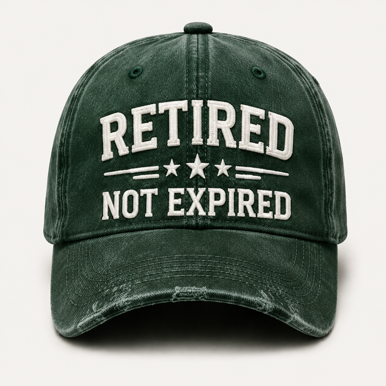 🧢 RETIRED — NOT EXPIRED Vintage Washed Embroidered Baseball Cap, Adjustable Casual Dad Hat
