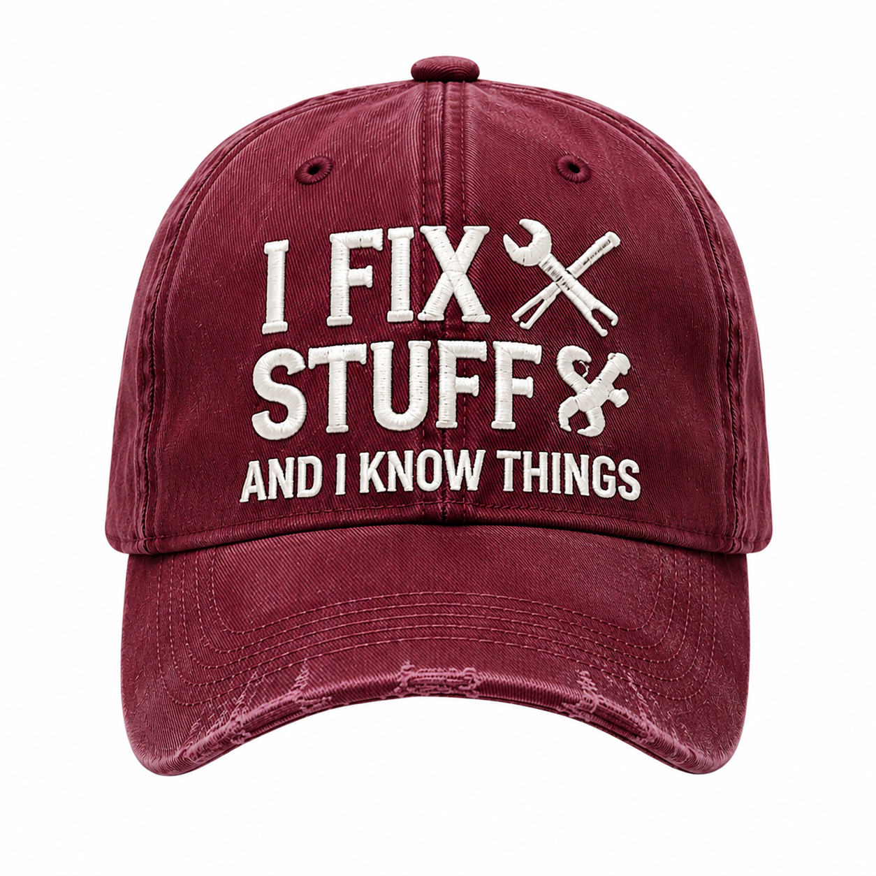 I Fix Stuff and I Know Things – Vintage Embroidered Baseball Cap, Funny Dad Hat for DIY Lovers, Mechanics & Handymen