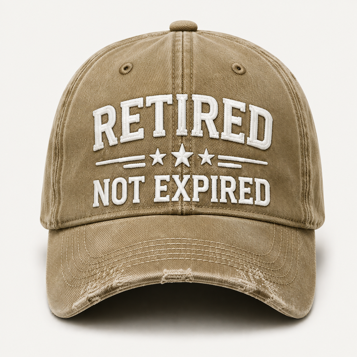 🧢 RETIRED — NOT EXPIRED Vintage Washed Embroidered Baseball Cap, Adjustable Casual Dad Hat