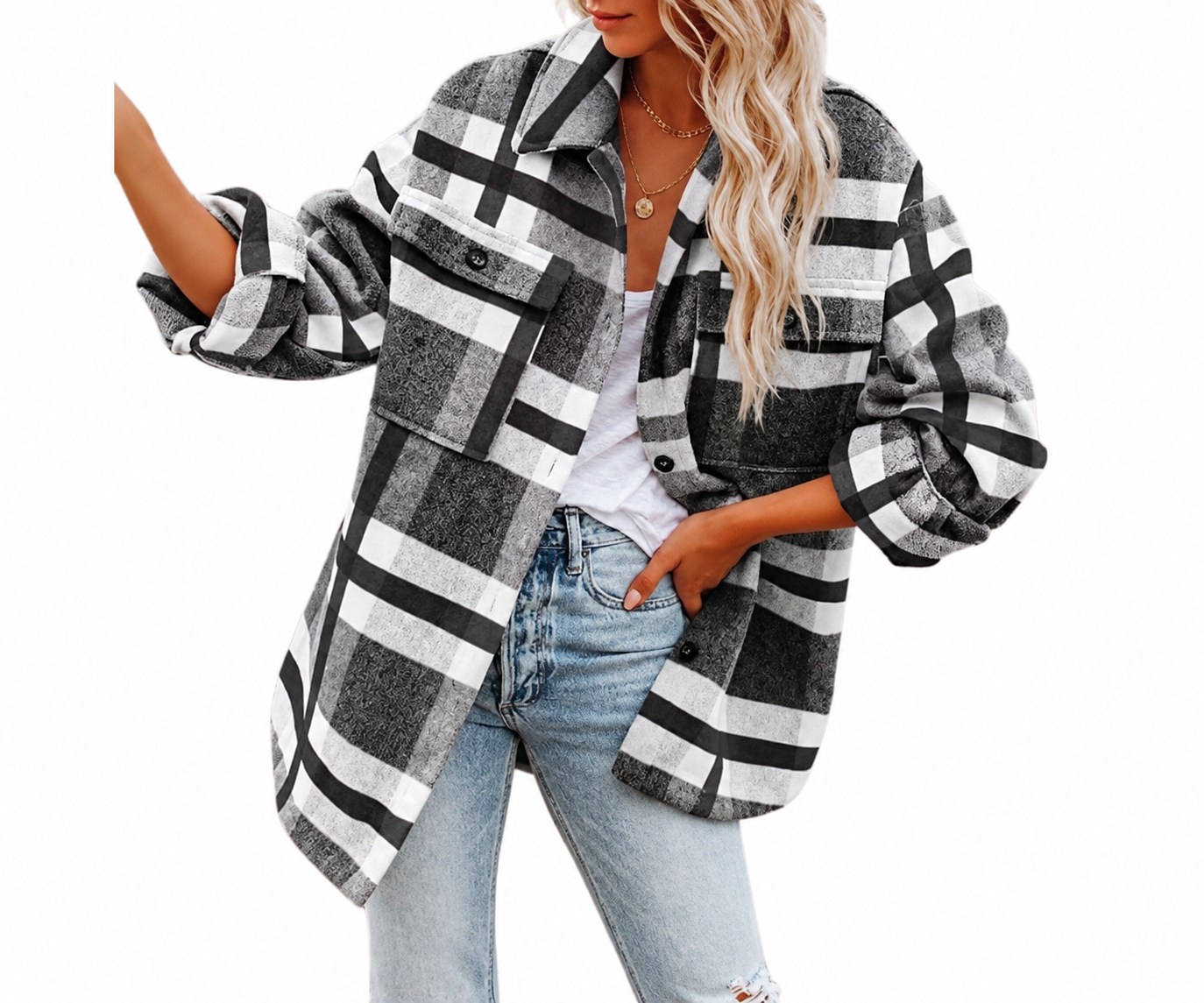 Beaully Women's Flannel Plaid Shacket 2026 Fall Button Down Shirt Jacket | Women's shacket with pockets, Warm feel, Brushed, Casual Jacket shirt for daily wear,Fall winter clothes, Fashion coats