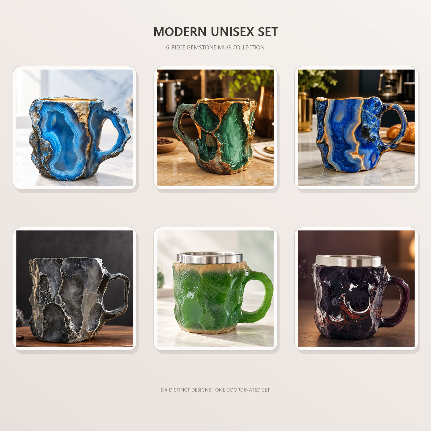 💎Gemstone-Inspired Sculptural Mug – Artistic Geode-Style Coffee Cup ☕✨