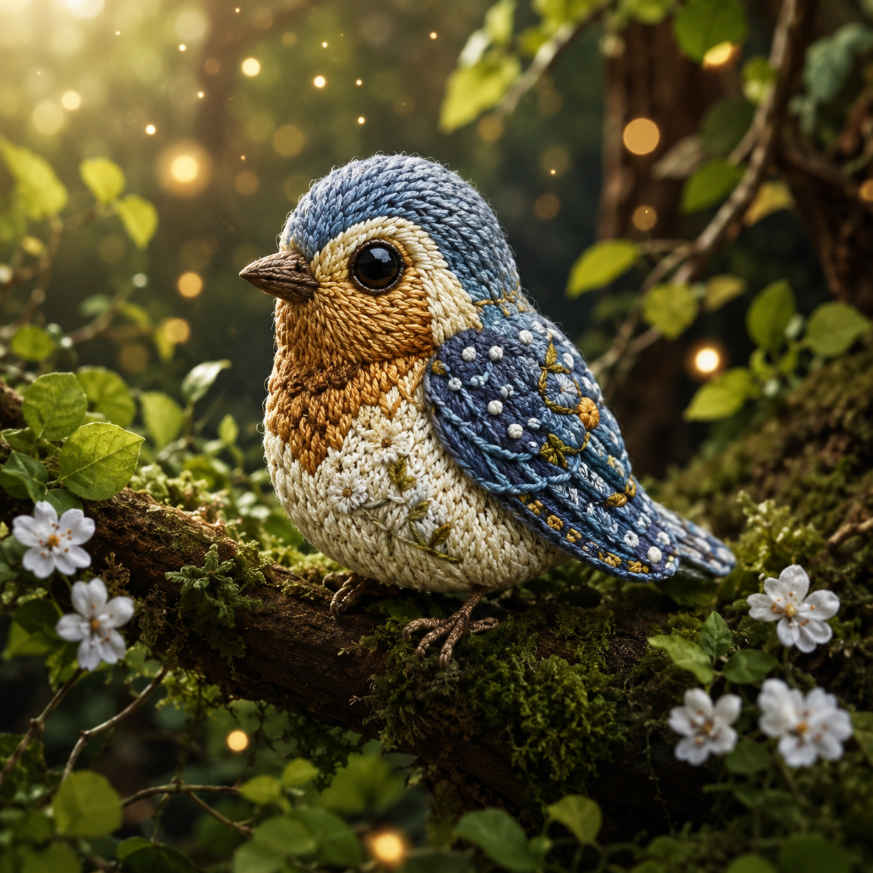 # Whimsical Woodland Animal Figurines – Embroidered Floral Decor & Gift Collection 🌿🦉✨