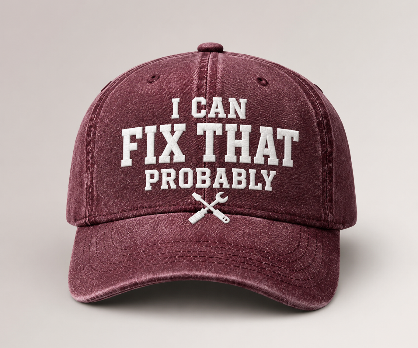 🧢Men’s “I Can Fix That Probably” Vintage Embroidered Baseball Cap