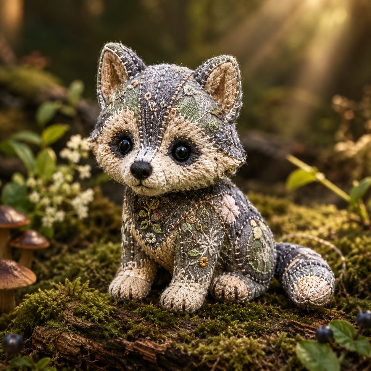 # Whimsical Woodland Animal Figurines – Embroidered Floral Decor & Gift Collection 🌿🦉✨