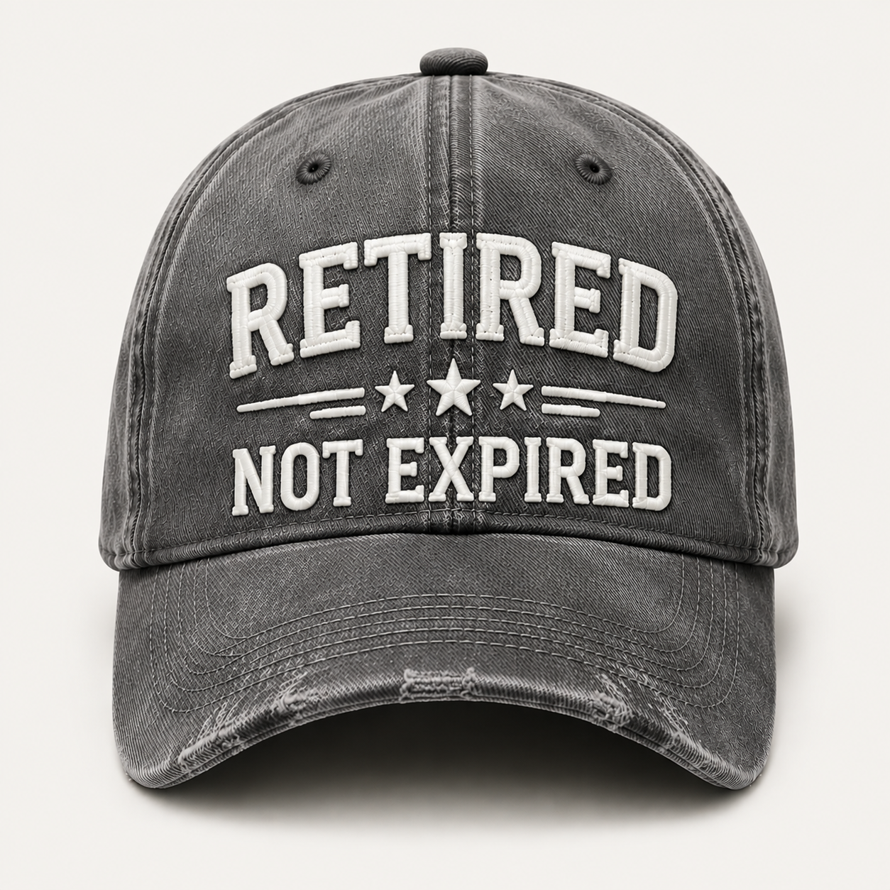 🧢 RETIRED — NOT EXPIRED Vintage Washed Embroidered Baseball Cap, Adjustable Casual Dad Hat