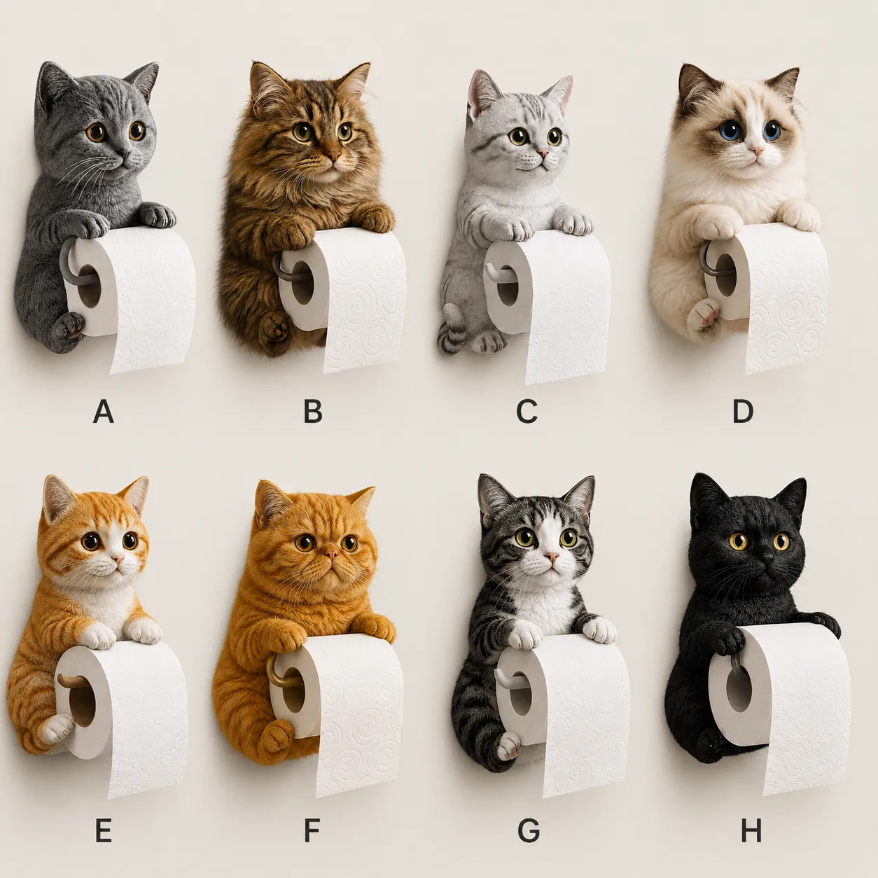 🐾 Cute Cat Toilet Paper Holder – Whimsical Wall Décor with Practical Roll Storage 😻