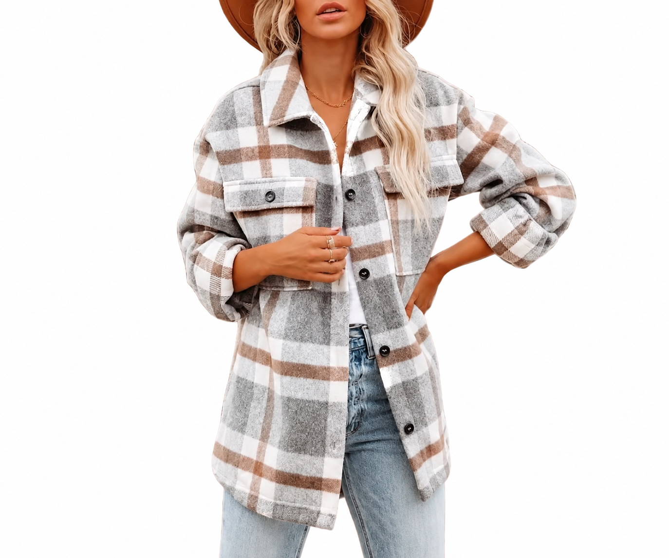 Beaully Women's Flannel Plaid Shacket 2026 Fall Button Down Shirt Jacket | Women's shacket with pockets, Warm feel, Brushed, Casual Jacket shirt for daily wear,Fall winter clothes, Fashion coats