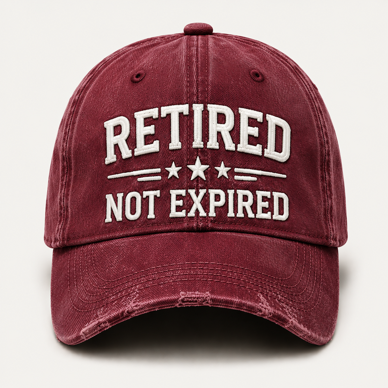 🧢 RETIRED — NOT EXPIRED Vintage Washed Embroidered Baseball Cap, Adjustable Casual Dad Hat